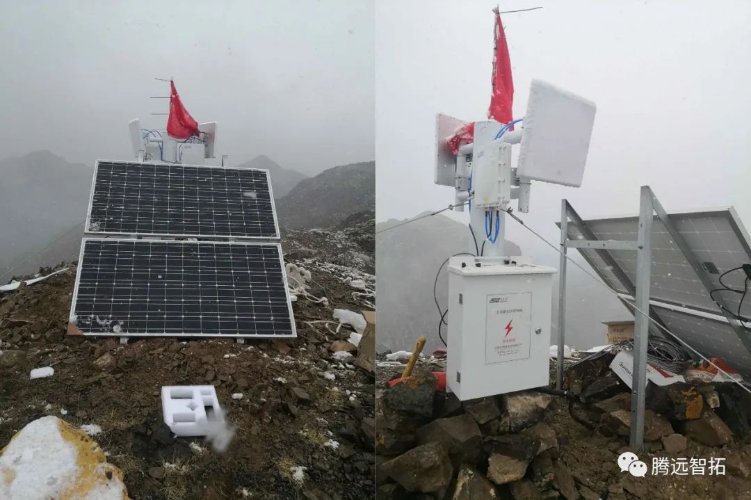 山頂太陽能供電無線中繼安裝效果