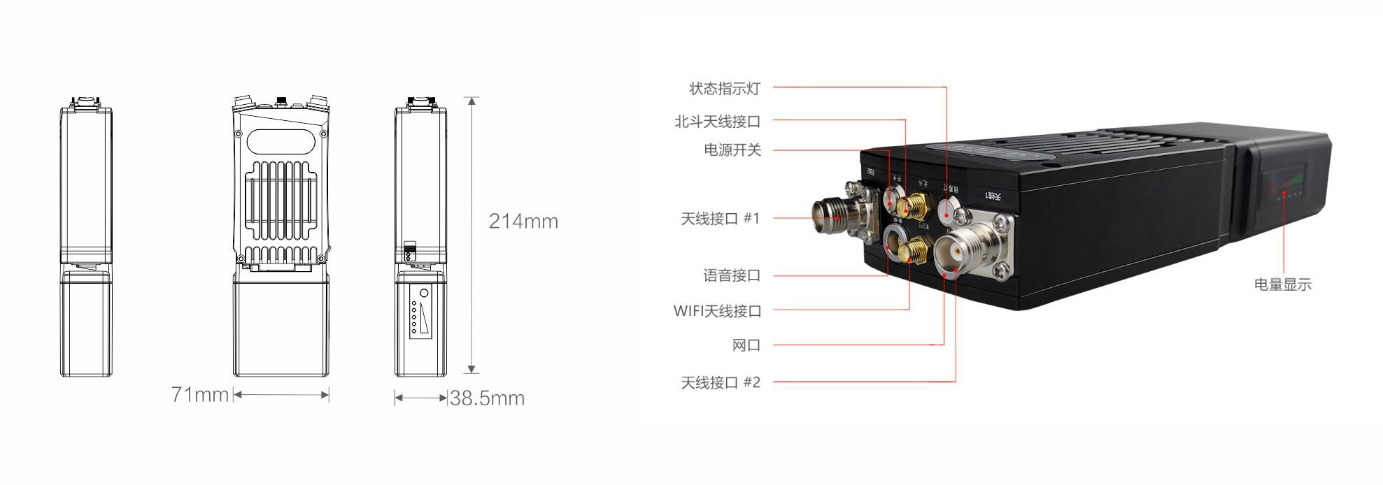 手持電臺(tái)尺寸及接口